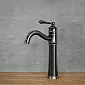 Retro style sink faucet in black, height: 300 mm, spout length: 140 mm, ELY HIGH