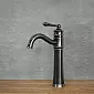 Retro style sink faucet, made from brass, black color, height 30 cm, spout length 14 cm