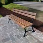 Cast iron garden, park bench Merano Lite without armrests with backrest, alder boards 150 cm, 30 kg