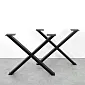 Tugev, stiilne ja minimalistlik X-kujuline metallist lauajalg terasest, musta värvi, kõrgus 71 cm, laius 82 cm, komplektis 2 tk