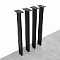 Metalinės juodos stalo kojos Recto, aukštis 71 cm, išmatavimai 8x2 cm, juodos spalvos, komplektas 4 vnt.