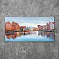 3D metal wall image, wall decor, city by the river, 70x140 cm