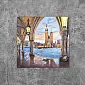 3D metal wall image, wall decor, city and canal, 100x100 cm