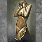 3D wall metal painting, woman act 2,