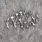 3D metal wall decor, flock of birds, 58x132cm