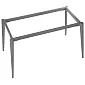 Klasikinis plieninis trapecinis stalo rėmas juodos arba pilkos spalvos, aukštis 72,2 cm, matmenys 135 cm x 74 cm