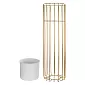 Steel flower stand with golden color rods and white planter pot – height 70 cm, width 20 cm