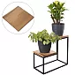 Two-tiered steel plant stand with oak boards, total width 40 cm, total height 40 cm