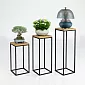 Square plant stand in different heights 50 cm, 60 cm or 70 cm, white or black side table with oak top