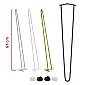 Decorative metal table legs 2 rod design, set of 4 pcs, diameter 10 mm, height 61 cm, black, white, grey or golden