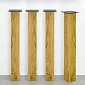 Straight table legs, height 71 cm, square-shape 8x8cm, oak solid wood, finished with natural oil, set of 4 pcs