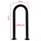 Outdoor metal bicycle parking rack from steel, black color, dimensions 80x36 cm