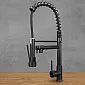 Brass faucet with two spouts, height 54 cm, spout length 19 cm, color: Black
