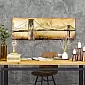 3D metāla glezna, sienu dekors, vecais tilts miglā, izmēri 70x160cm