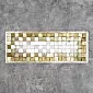 3D artwork, metal art, gold tone mosaic, 55x145 cm
