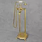Free-standing floor bathtub faucet, gold color, polished, high: 98cm