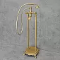 Freestanding floor bath faucet, color - antique brass, satined, height: 101cm