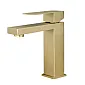 Modern style stainless steel sink faucet, height 17.5 cm, projection 15.5 cm, spout length 11.5 cm, with aerator, yellow color