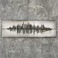 3D metal wall decor, Reflection in water, Cityscape, position horizontal, dimensions 180x56 cm