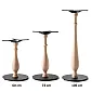 Table leg with steel bottom base and elegant raw wooden column for coffee table, dining table, bar table, weight 15 kg, for tabletops up to D80cm