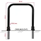 Galvanized and black painted bicycle stand, retro style 80x80 cm with cast iron decorative elements, in-ground concrete installation