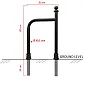 Galvanized and black painted bicycle stand, retro style 100x60 cm with cast iron decorative elements, in-ground concrete installation