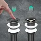 Pop-up sink plug without overflow, made from brass, in black color, 19 cm