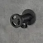 Šļūtenes krāns no misiņa, melns pārklājums, augstums 4 cm, izteces garums 1,5 cm
