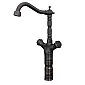 Standing washbasin faucet made of black brass, height 39 cm, spout length 18.5 cm