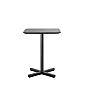 Metal central table base, height 72 cm, rectangular type column, made of steel, bottom base size 43x43, in black color