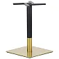 Central table base, made of stainless steel, gold/black color, bottom plate dimensions 50x50 cm, height 72cm