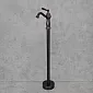 Freestanding floor brass bath mixer, color - black, satin, height: 100 cm