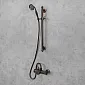 Retro style shower system, brass, black color, satin, height 65 cm