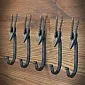 Clothes hanger, forged metal, in the look of gazella, height 15 cm, set of 5 pieces