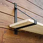 Steel shelf support, bracket, color: steel grey, height 30 cm, right angles, length 21 cm, set of 2 pcs
