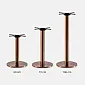 High-end brushed stainless steel central table leg (HORECA), copper, rose gold & gold effects, 60 cm, 72 cm, 106 cm height, fits tabletops up to 80 cm