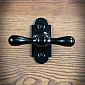 Black window handle, lenght 9,5cm, set of 4 pcs