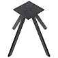 Black metal pedestal table base with 35x35cm mounting plate and four angled legs, designed for large table tops, height 72.5 cm, black or grey colors