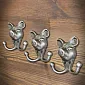 Cast iron double coat Hook – pig design, 100 mm