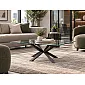 Low height X-Shaped table base made of steel, modern and industrial style, height 42 cm, dimensions 38x58 cm, black or white colors