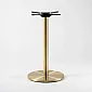 Premium brushed brass table base in 3 heights (60cm, 72cm, 106cm), fits tabletops up to 80cm, modern round pedestal design for dining, bar & café tables