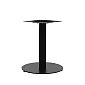 Low height metal central table leg made from steel with central column, powder coated black color, height 57.5 cm, base diameter 45 cm