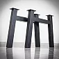 H-shaped metal table legs for dining table or office table, height 71 cm, total width 79 cm, set of 2 legs