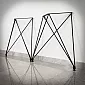 Fine-looking metal table leg made of steel, dimensions 75x72cm, 2 legs included