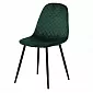 Polsterēti velveta krēsli bez roku balstiem, sūnu zaļā krāsā, komplekts no 4 krēsliem
