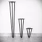 Metal table legs Hairpin 3 rods with feet (20, 40, 73 cm) - 4 legs set