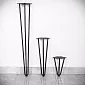 Metal table legs Hairpin 3 rods with feet (73, 40, 20 cm) - 4 legs set