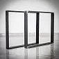 Steel square-shape table legs, height 71 cm, width 80 cm, for regular height dinner table (set of 2 pcs)