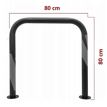 Lauko metalinis dviračių stovas iš plieno, juodos spalvos, išmatavimai 80x80 cm