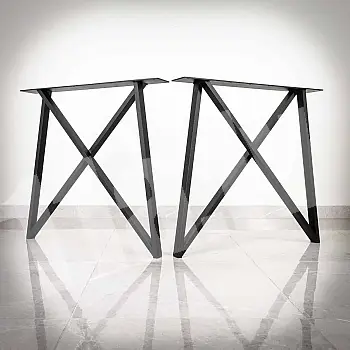 Metalinės kojelės X formos, išmatavimai 75x72cm, juodos spalvos, komplekte 2 vnt